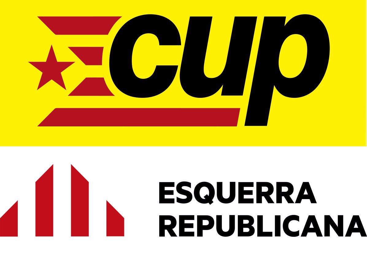Logos of pro-independence parties CUP and ERC 